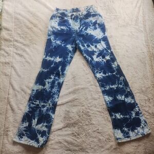 WATCH LA Jeans Size 7-8 Tie Dye Denim Vintage Y2K Retro Boho Made in USA